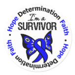 Rectal Cancer Survivor Hope Determination Faith Classic Round Sticker