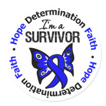 Rectal Cancer Survivor Hope Determination Faith Classic Round Sticker