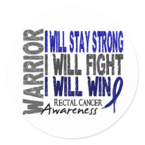 Rectal Cancer Warrior Classic Round Sticker
