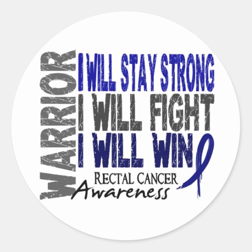 Rectal Cancer Warrior Classic Round Sticker