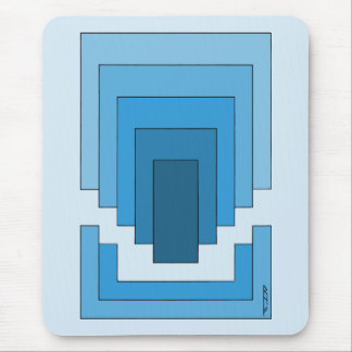 Rectangle Abstract in Blue  Mouse Pad