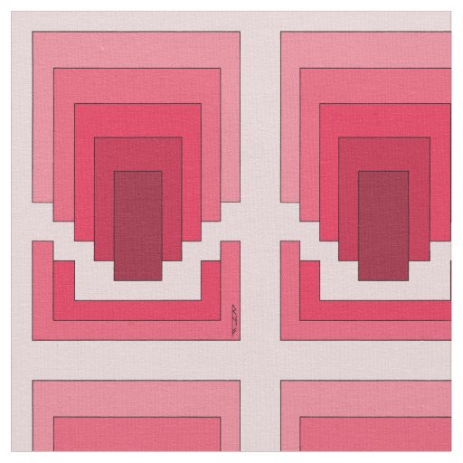 Rectangle Abstract in Red Fabric