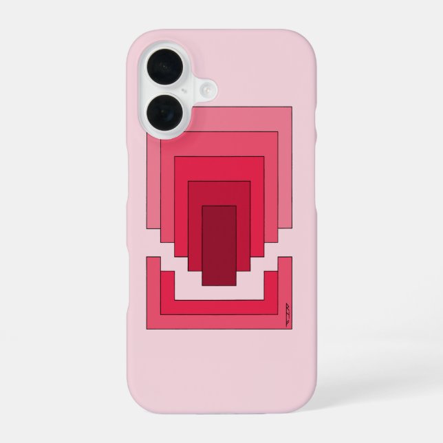 Rectangle Abstract in Red Iphone Case (Back)