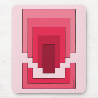 Rectangle Abstract in Red Mouse Pad