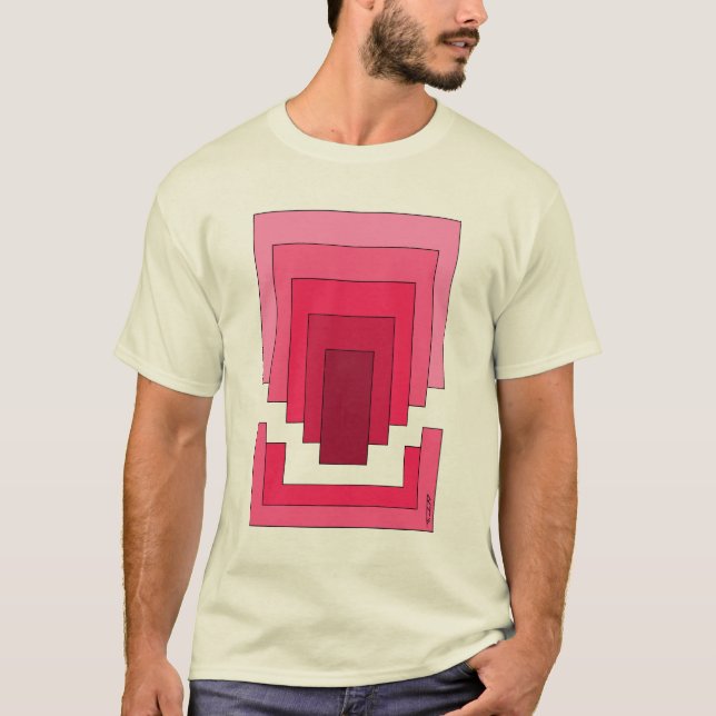 Rectangle Abstract in Red T-Shirt (Front)