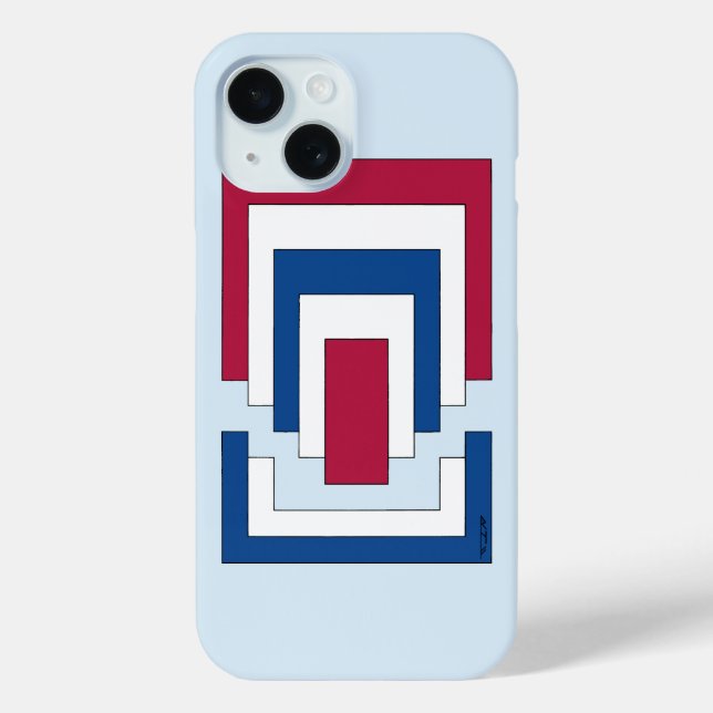 Rectangle Abstract in Red, White, and Blue  Case-Mate iPhone Case (Back)