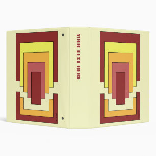 Rectangle Abstract Multicolor (70s Style) 3 Ring Binder