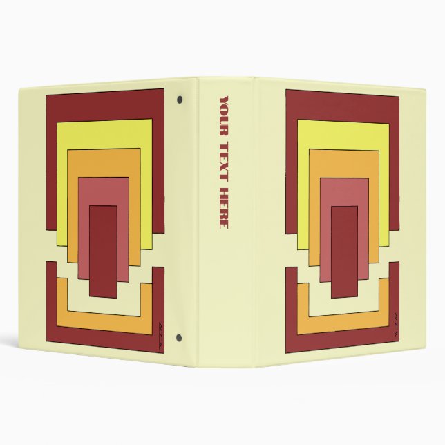 Rectangle Abstract Multicolor (70s Style) 3 Ring Binder (Background)