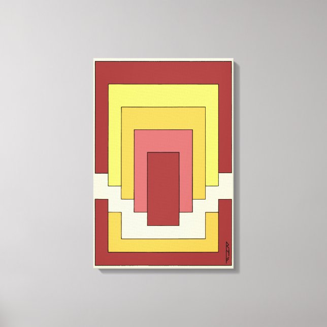 Rectangle Abstract Multicolor (70s Style) Canvas Print (Front)
