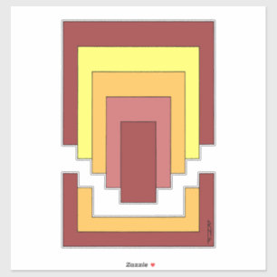 Rectangle Abstract Multicolor (70s Style) Sticker