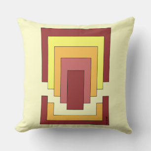 Rectangle Abstract Multicolor (70s Style) Throw Pillow