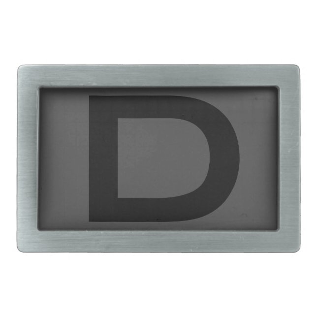 Rectangle belt buckle with custom monogram (Front)