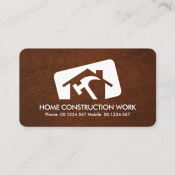 Rectangle Box Timber Wood Home Business Card by keikocreativecards at Zazzle