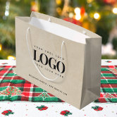 Custom Black Gift Bag with Company Logo 12.5 x 9