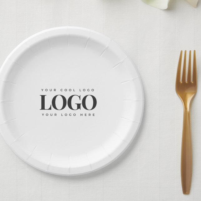 Rectangle Business Logo Company Event Minimalist  Paper Plates (Creator Uploaded)