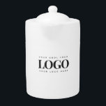 Rectangle Business Logo Company Event Minimalist  Teapot<br><div class="desc">This elegant teapot with your custom logo would be great for any business/promotional purpose. Easily add your own logo by clicking on the "personalize" option.</div>