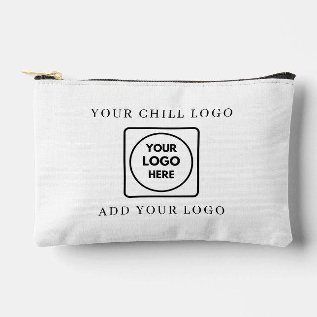 Rectangle Business Logo Gray Minimal Branding  Accessory Pouch (Front)