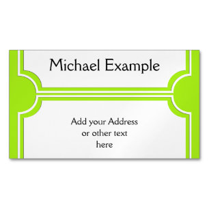 Rectangle Button elegant white + your back & idea Business Card Magnet