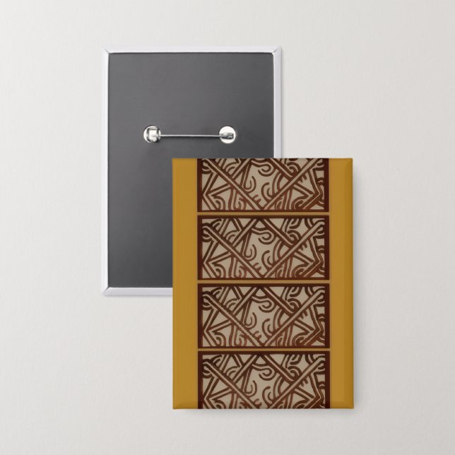 Rectangle Button with Gold Design (Front/Back)