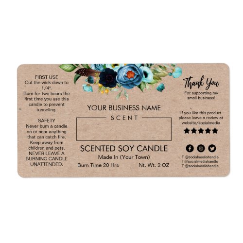 Rectangle Candle Labels With Kraft Paper