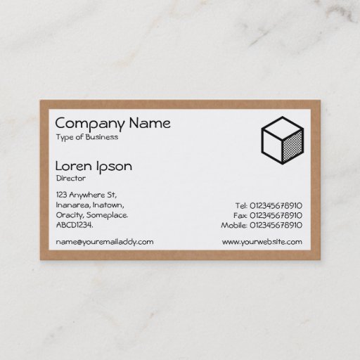 Customizable Rectangle - Cardboard Box Business Card Templates