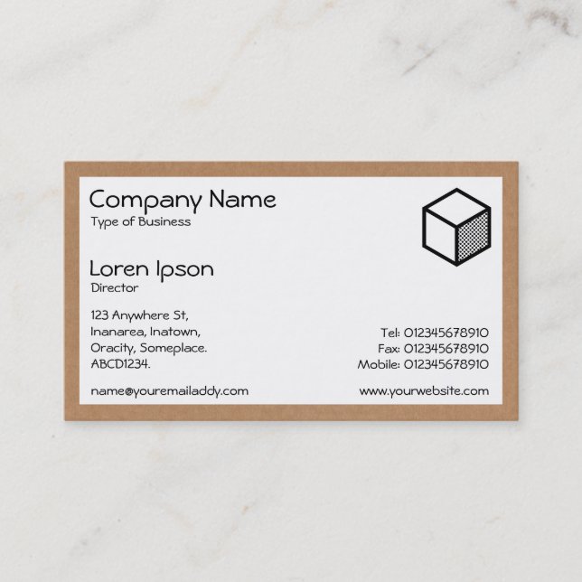 Rectangle - Cardboard Box Business Card (Front)