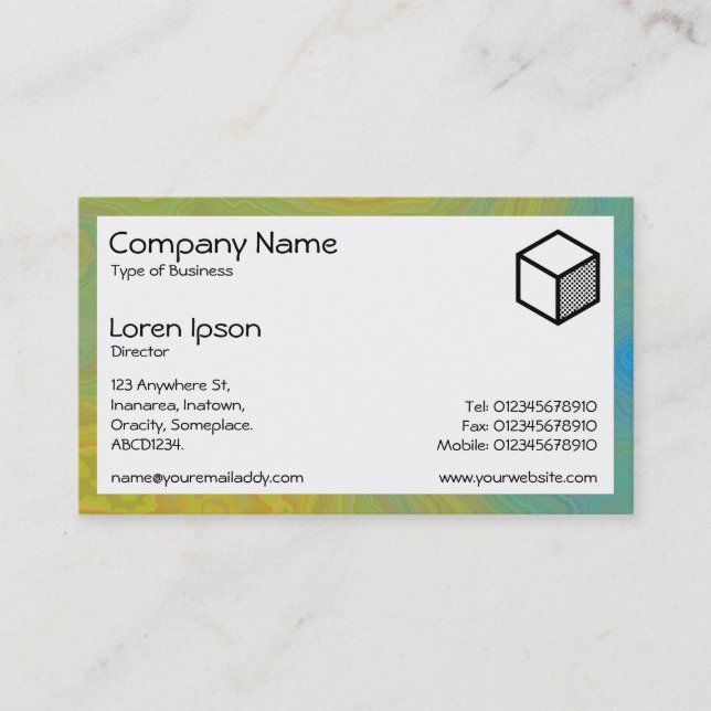 Rectangle - Colorful Marble Business Card (Front)