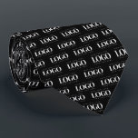 Rectangle Custom Logo Pattern Business Corporate  Neck Tie<br><div class="desc">Promote your business with this cool neck tie,  featuring black background & custom logo pattern. Easily add your own logo by clicking on the "personalize" option.</div>