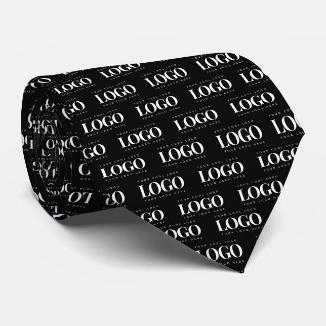 Rectangle Custom Logo Pattern Business Corporate  Neck Tie (Rolled)