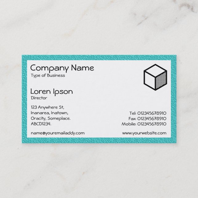 Rectangle - Cyan Plastic Business Card (Front)