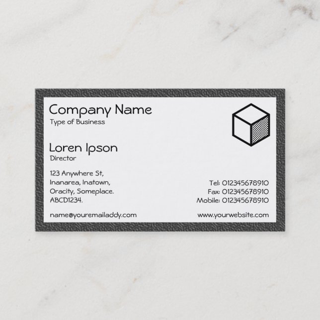 Rectangle - Dk Gray Plastic Business Card (Front)