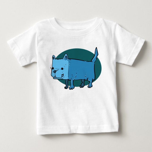 rectangle dog funny cartoon baby T-Shirt (Front)