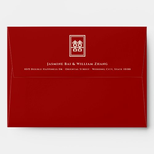 Rectangle Double Happiness Classic Chinese Wedding Envelope
