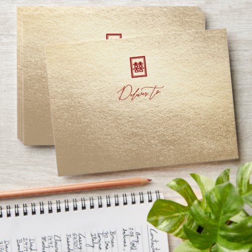 Rectangle Double Happiness Classic Chinese Wedding Envelope