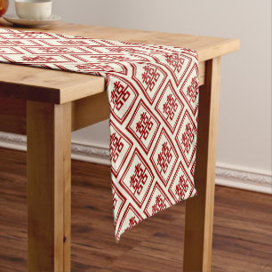 Rectangle Double Happiness Classic Chinese Wedding Short Table Runner
