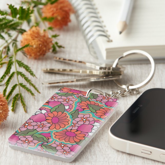 Rectangle double sided keychain. keychain (Front Right)