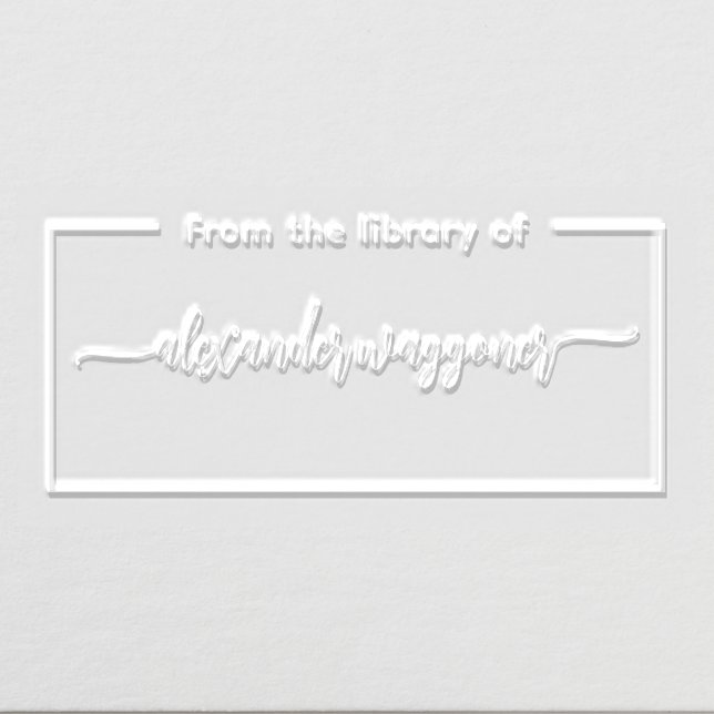 Rectangle Frame “From the library of” #2 Embosser (Design)
