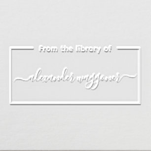 Rectangle Frame “From the library of” Calligraphy Embosser