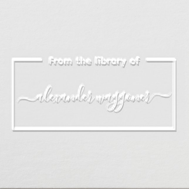 Rectangle Frame “From the library of” Calligraphy Embosser (Design)