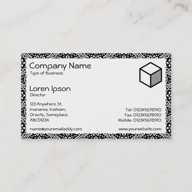 Rectangle - Geometric Flowers Business Card (Front)