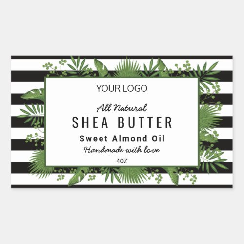 Rectangle green botanical leaf Sticker