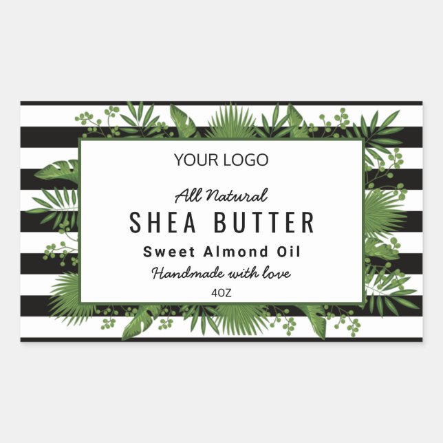 Rectangle green botanical leaf Sticker (Front)