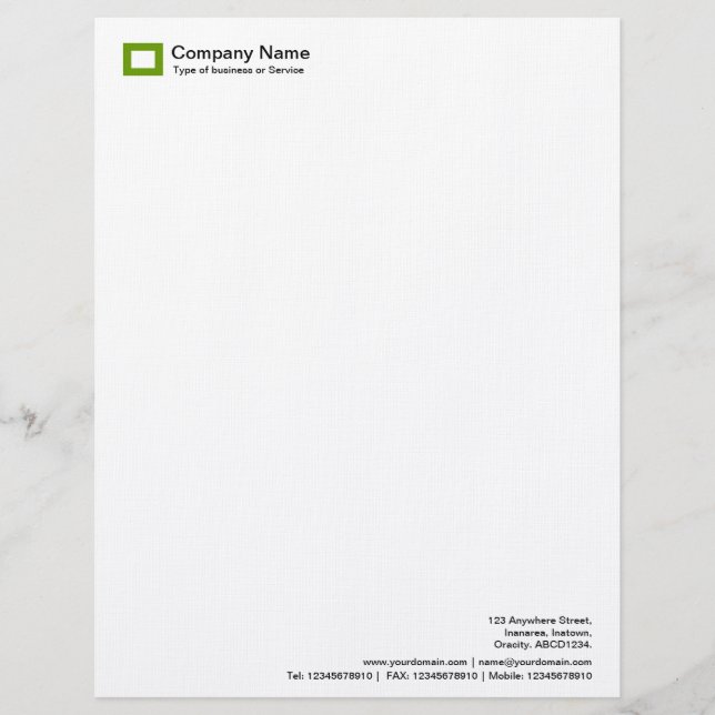 Rectangle Logo - Avocado Green Letterhead (Front)