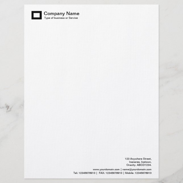Rectangle Logo - Black Letterhead (Front)