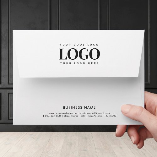 Rectangle Logo Custom Business Name  Address Envelope