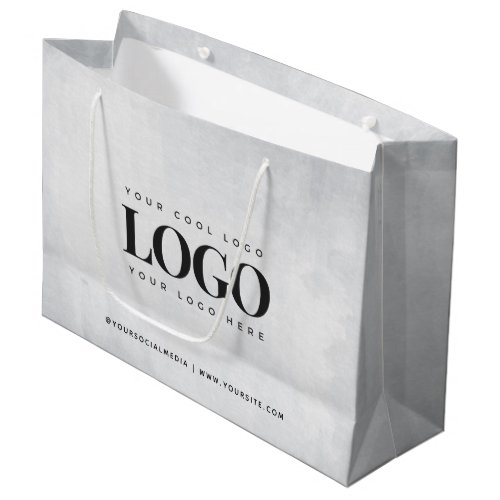 Rectangle Logo  Custom Social Media Website Gray Large Gift Bag