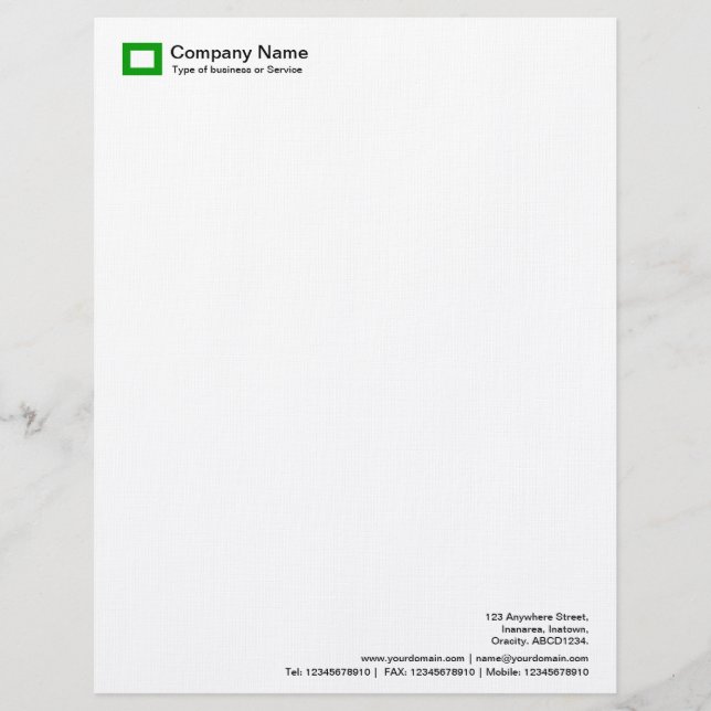 Rectangle Logo - Grass Green Letterhead (Front)