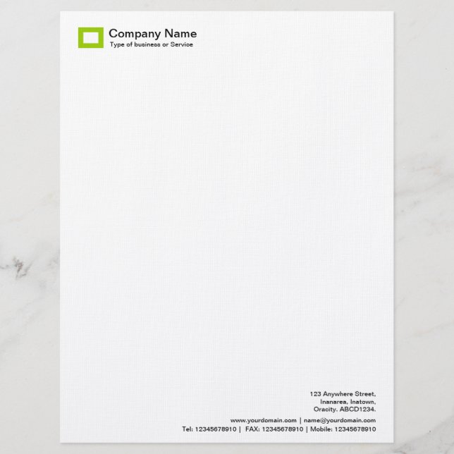 Rectangle Logo - Martian Green Letterhead (Front)