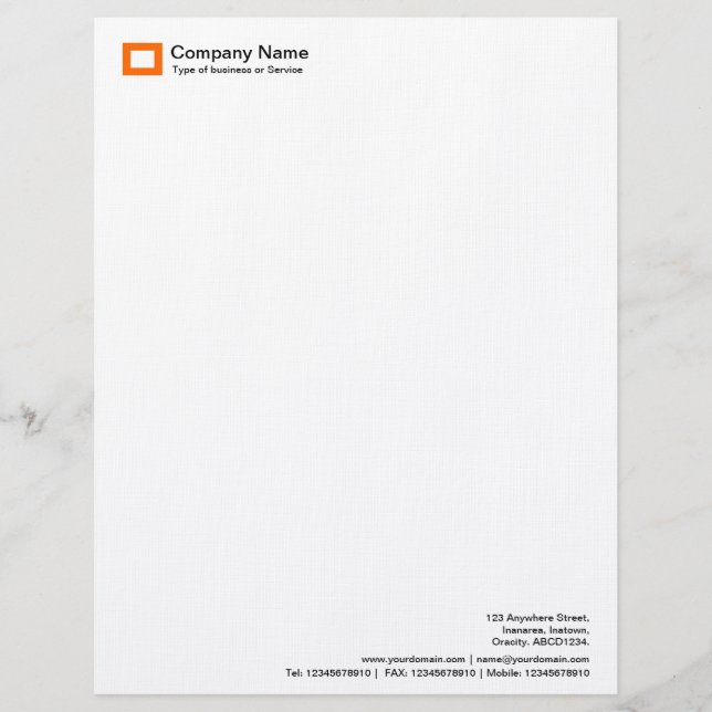 Rectangle Logo - Orange Letterhead (Front)