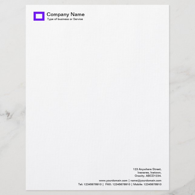 Rectangle Logo - Purple Letterhead (Front)